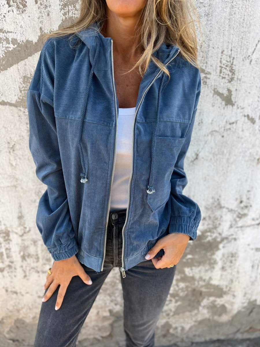 Quinn | Hooded Zip Up Utility Jacket