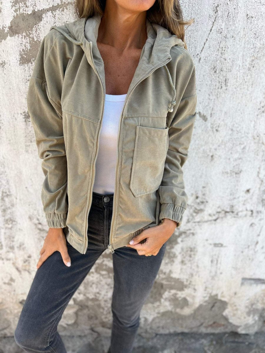 Quinn | Hooded Zip Up Utility Jacket