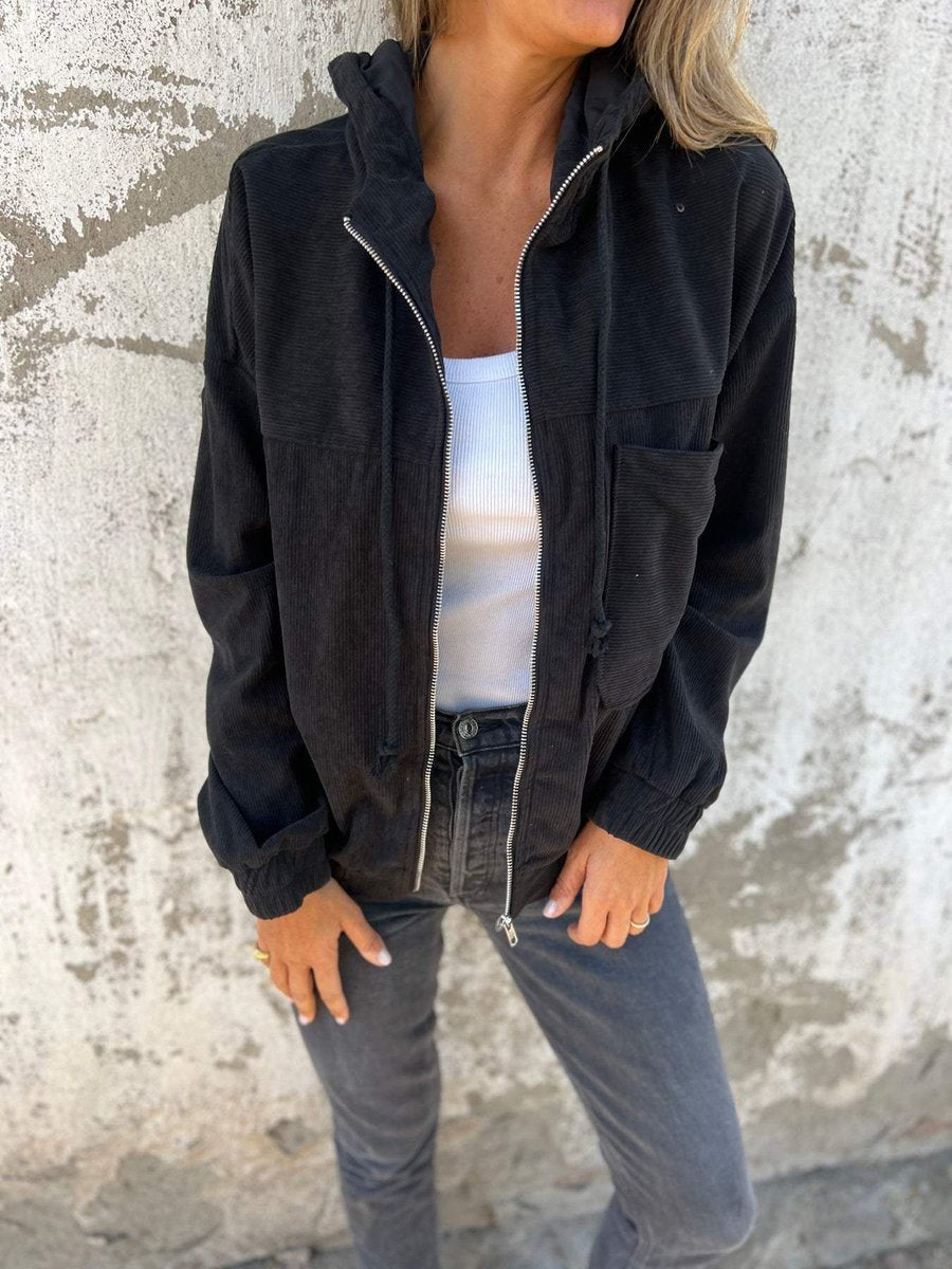 Quinn | Hooded Zip Up Utility Jacket