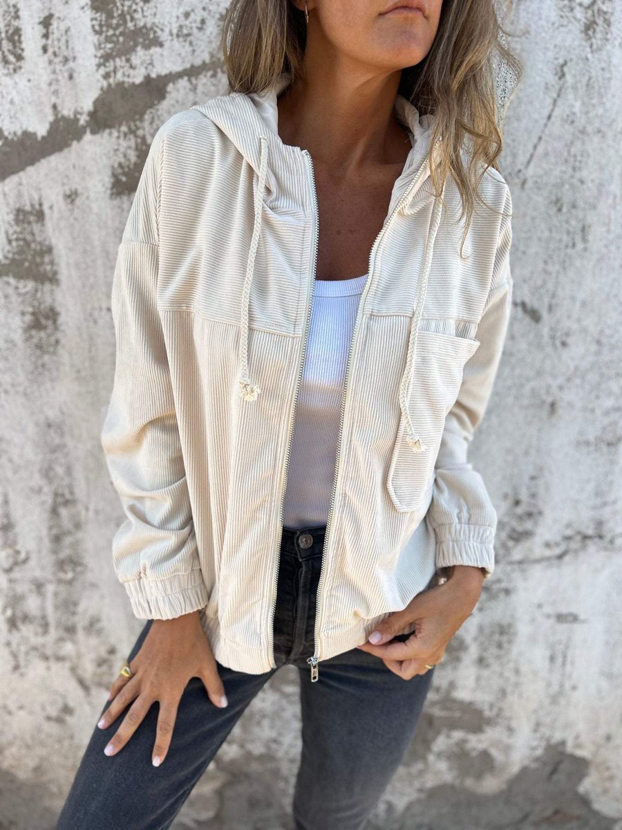 Quinn | Hooded Zip Up Utility Jacket