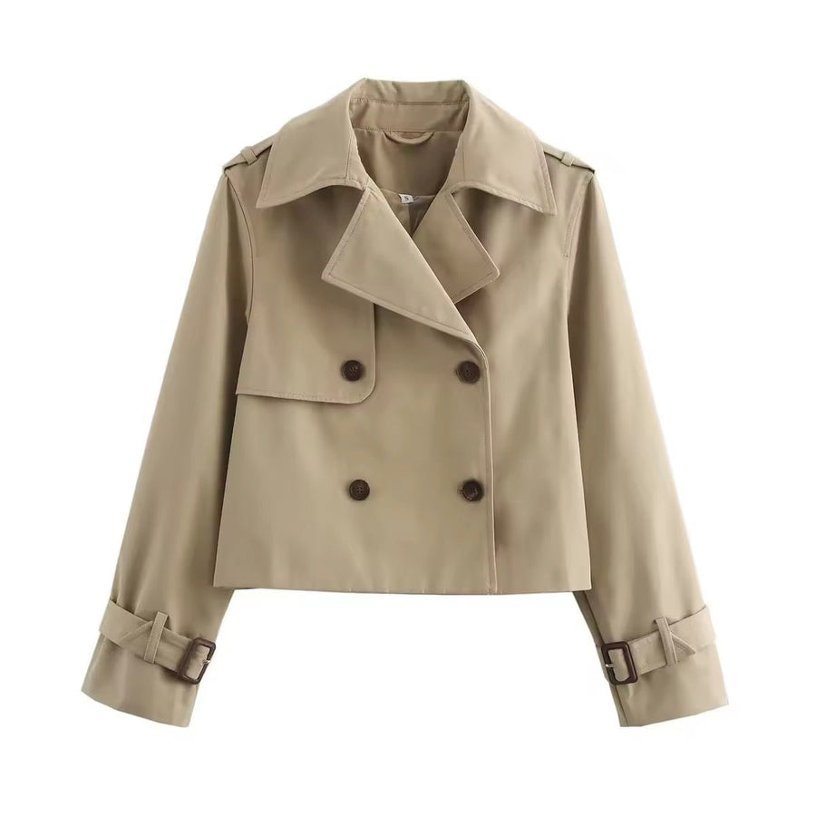 Pauline | Cropped Double Breasted Trench Coat