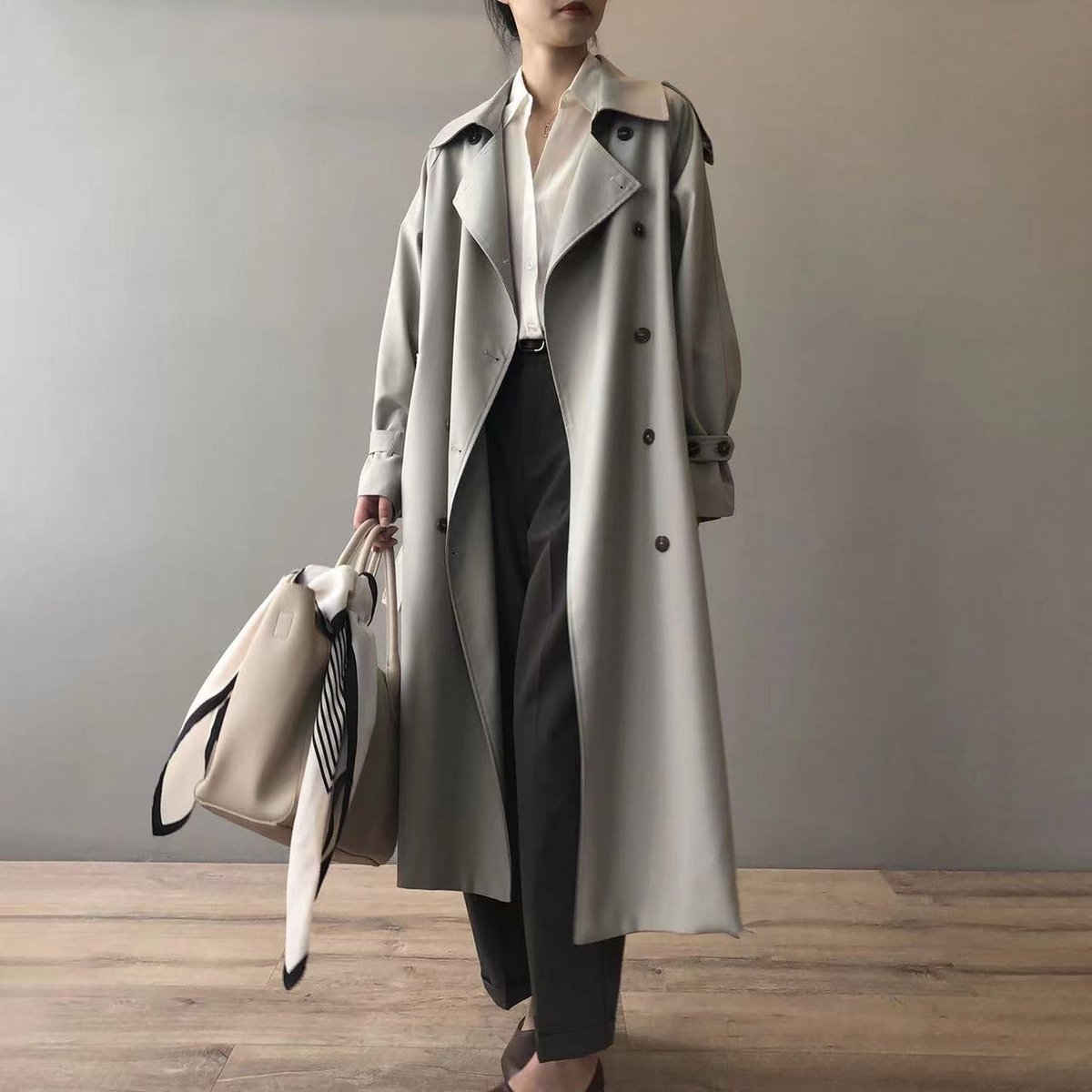 Cecilia | Double Breasted Belted Long Trench Coat