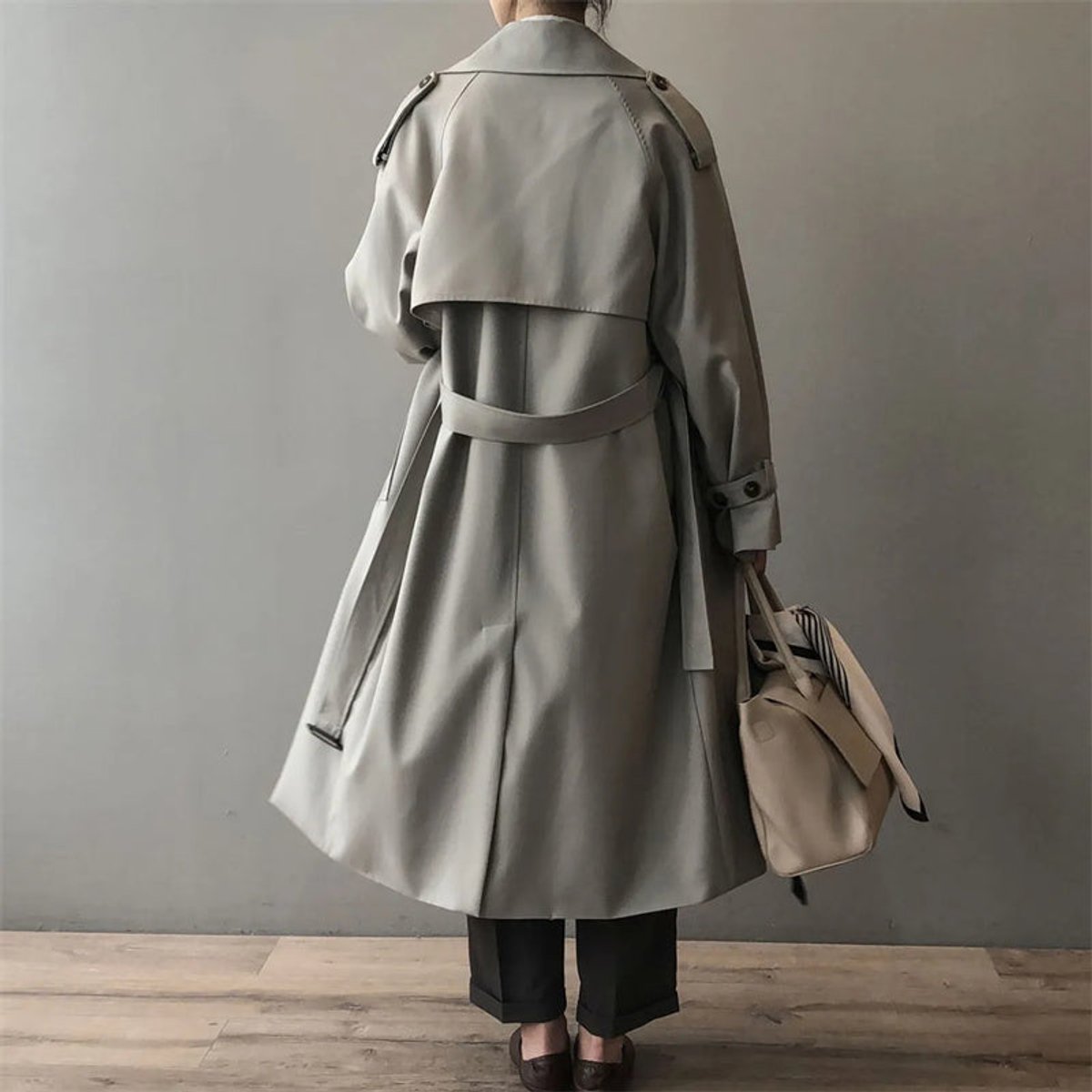 Cecilia | Double Breasted Belted Long Trench Coat