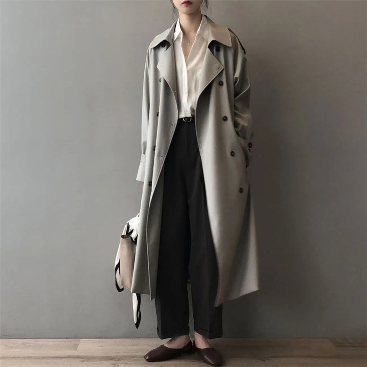Cecilia | Double Breasted Belted Long Trench Coat
