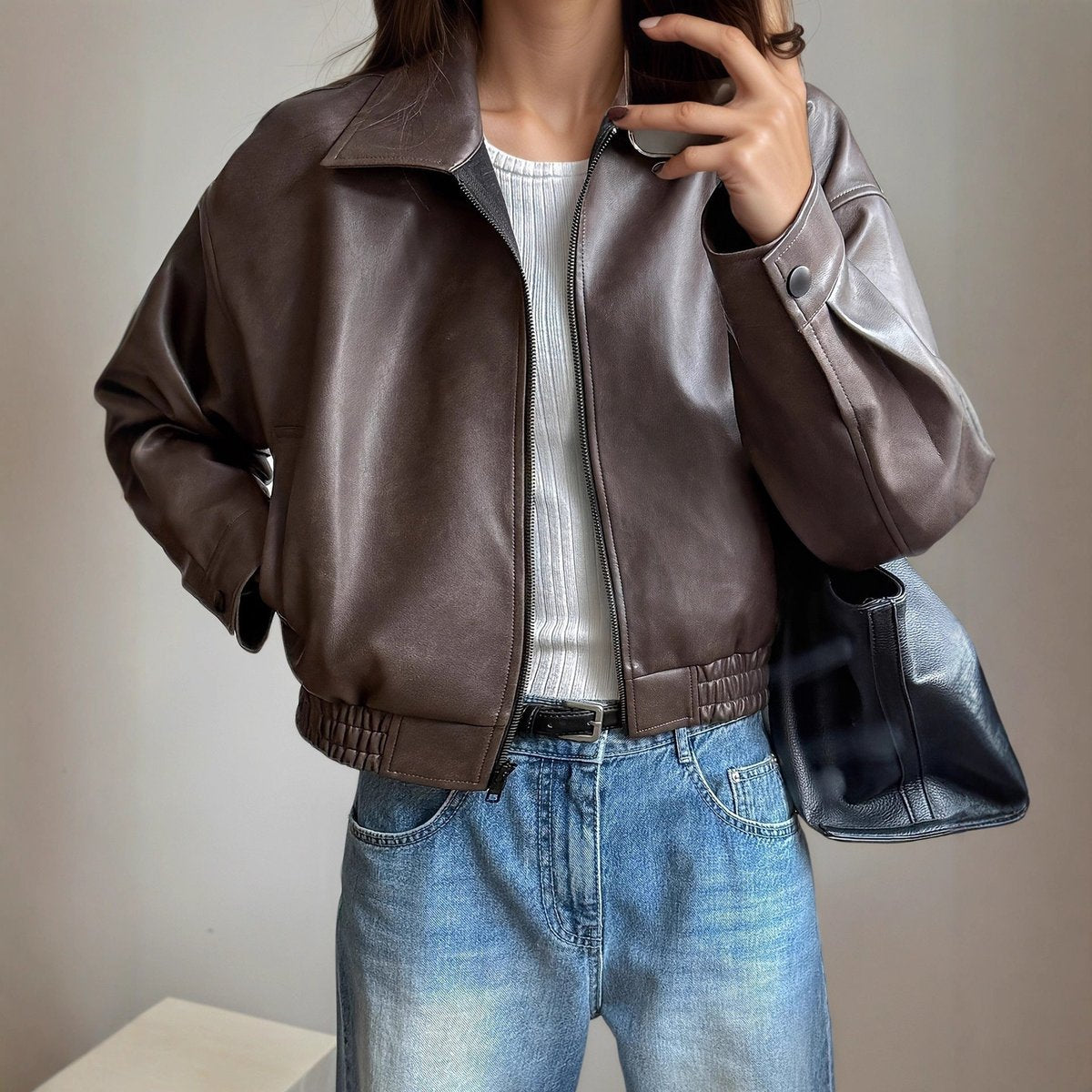 Giselle | Relaxed Zip Up Bomber Jacket