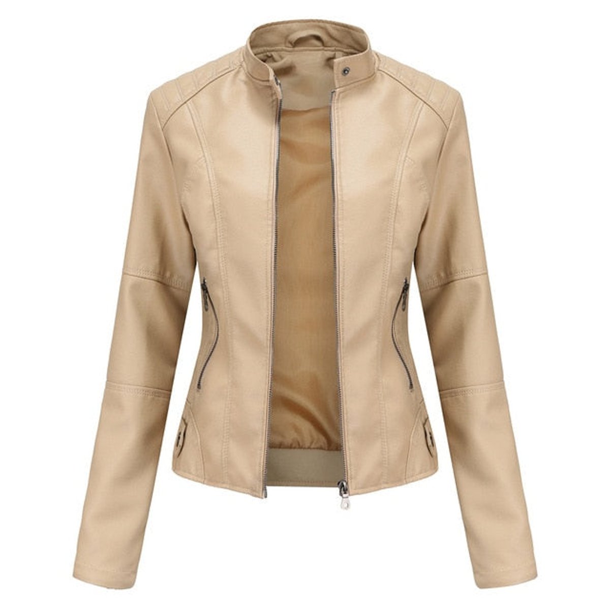 Yasmin | Tailored Stand Collar Moto Jacket