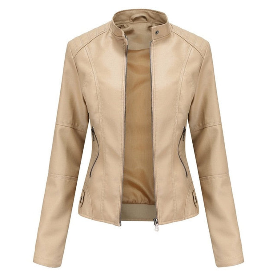Yasmin | Tailored Stand Collar Moto Jacket