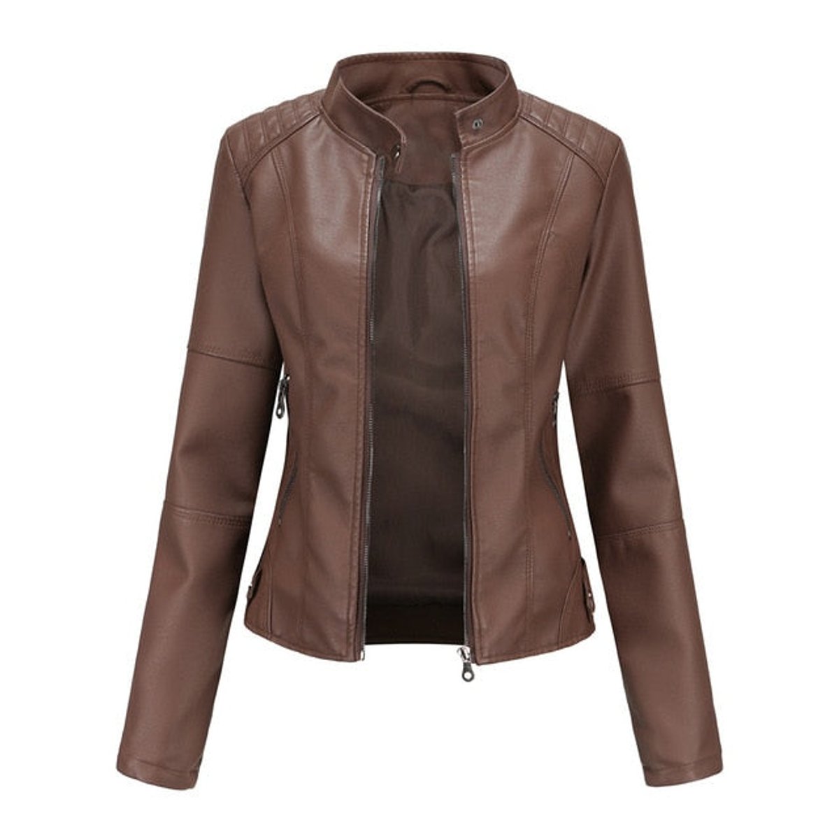 Yasmin | Tailored Stand Collar Moto Jacket