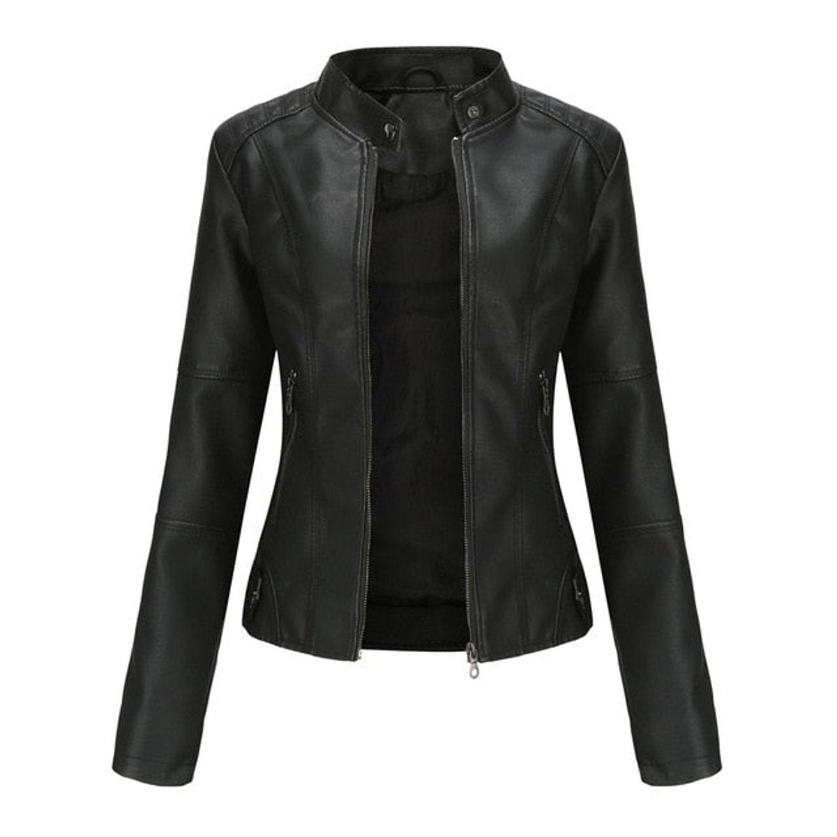 Yasmin | Tailored Stand Collar Moto Jacket