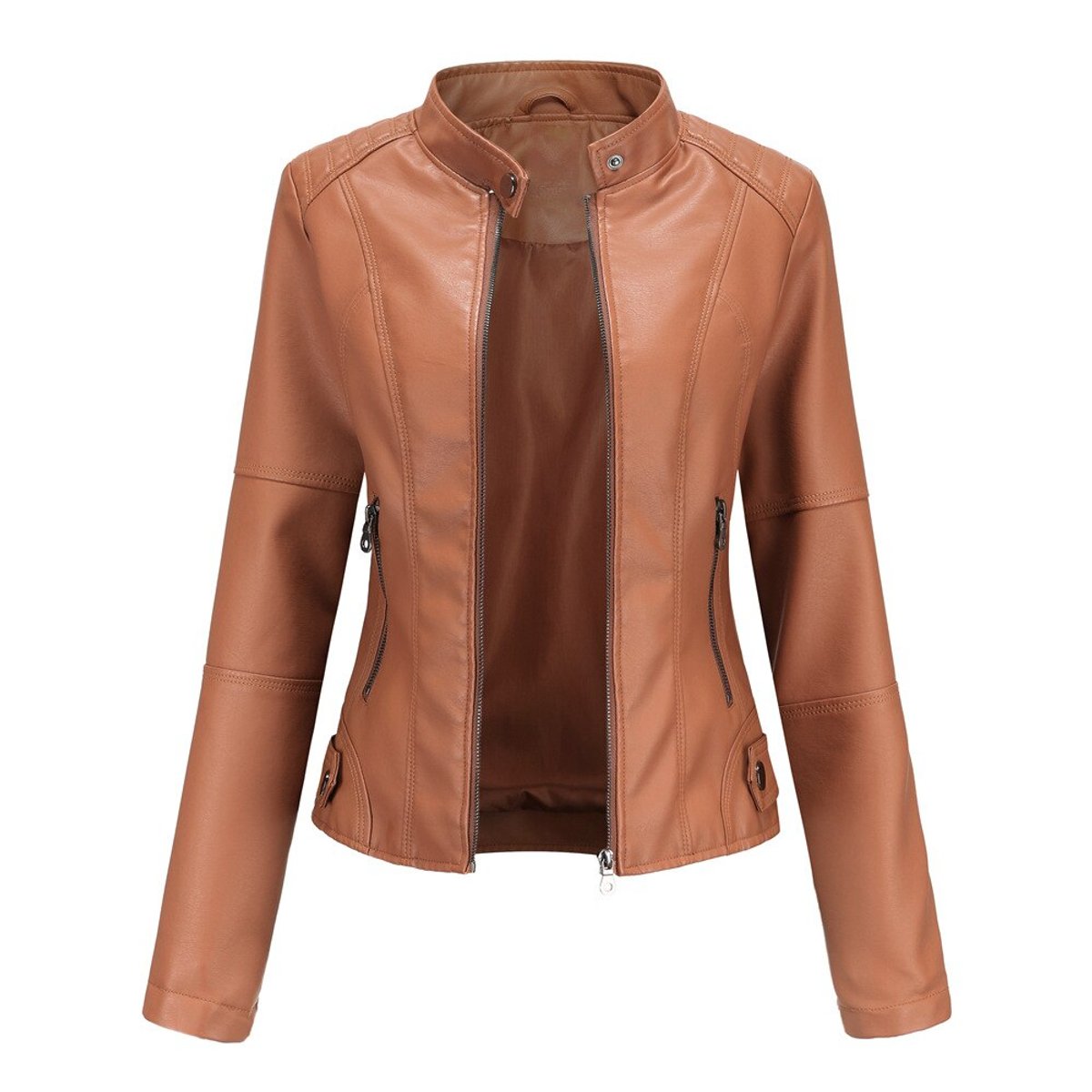 Yasmin | Tailored Stand Collar Moto Jacket