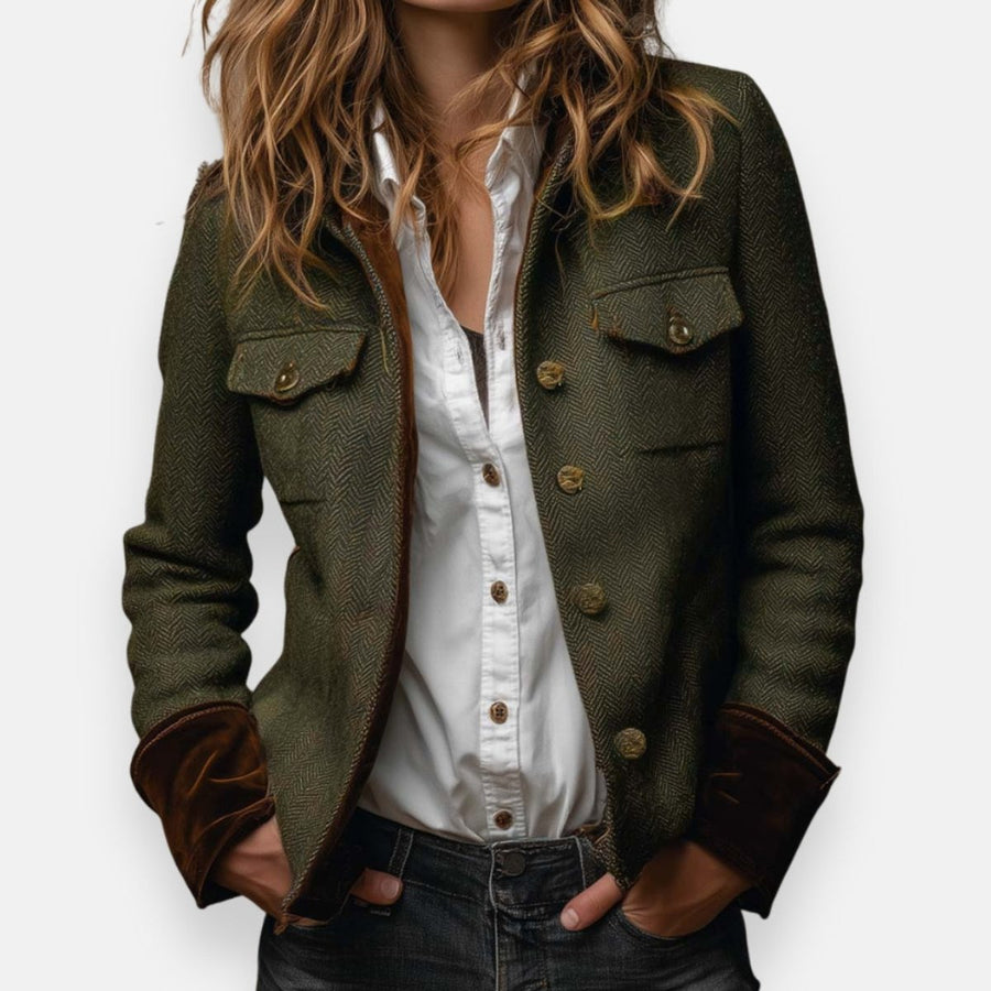 Florence | Military Style Herringbone Jacket
