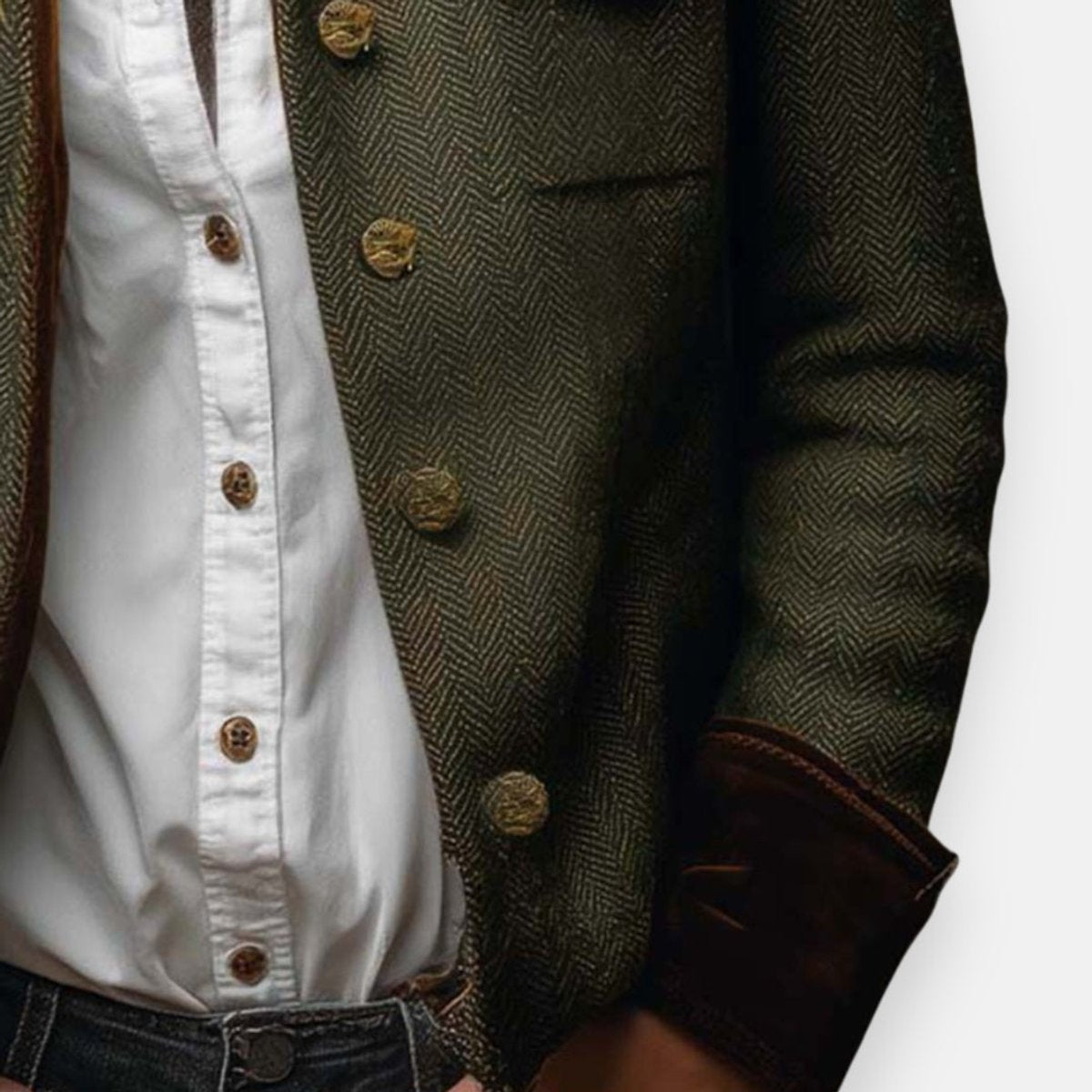 Florence | Military Style Herringbone Jacket