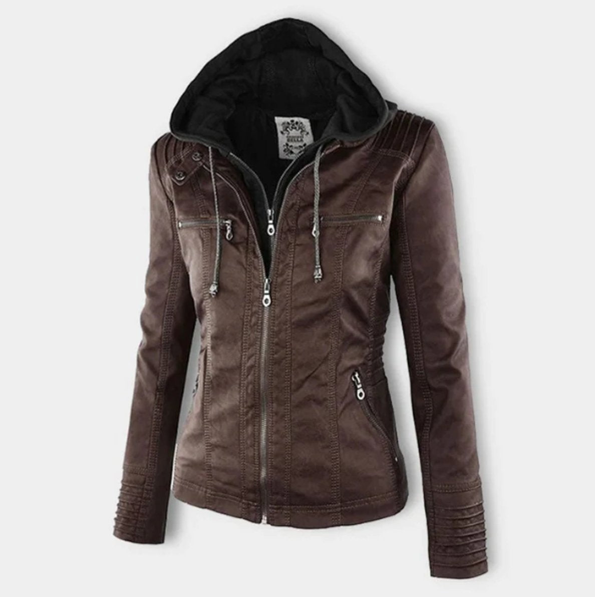 Diana | Hooded Zip Up Moto Jacket