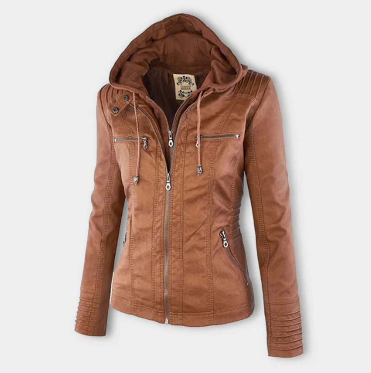Diana | Hooded Zip Up Moto Jacket