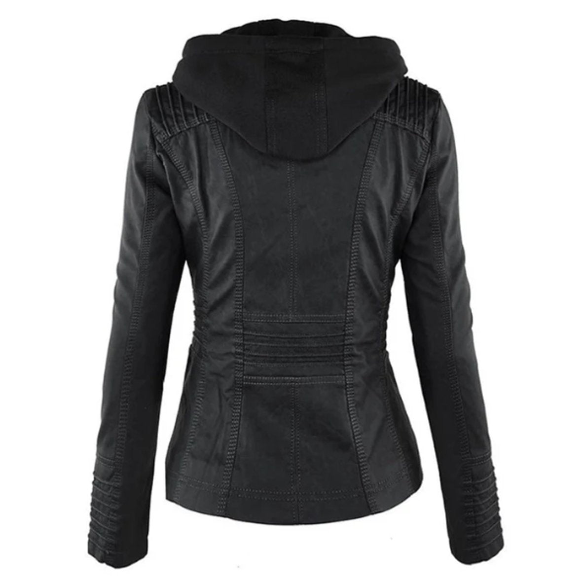 Diana | Hooded Zip Up Moto Jacket