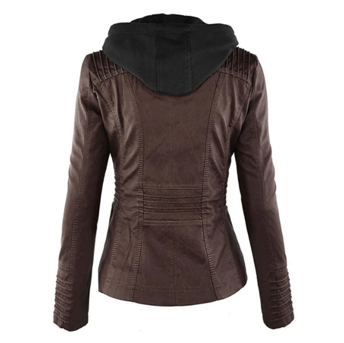 Diana | Hooded Zip Up Moto Jacket