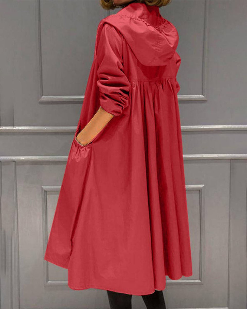Sandra | Hooded Longline Zip Up Coat