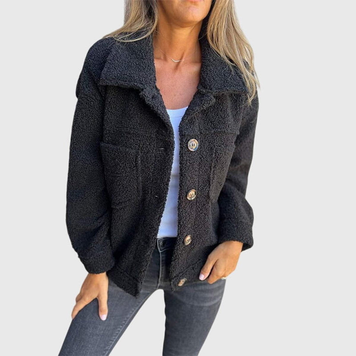 Diane | Cozy Button Front Jacket