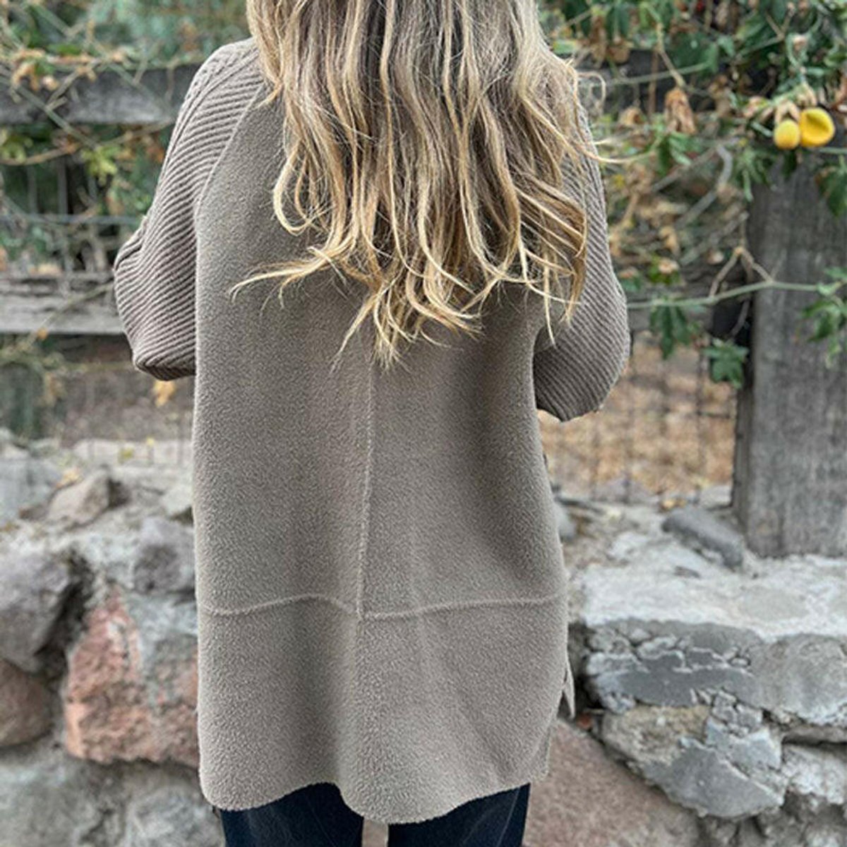 Halle | Double Breasted Knit Sleeve Coat