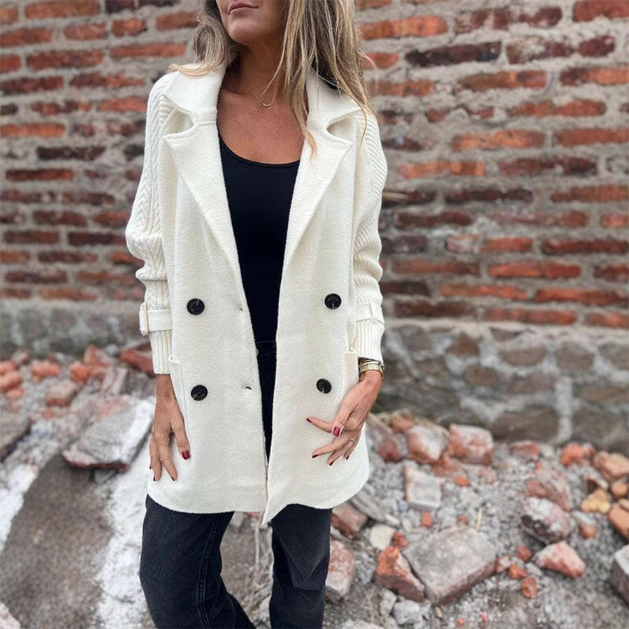 Halle | Double Breasted Knit Sleeve Coat