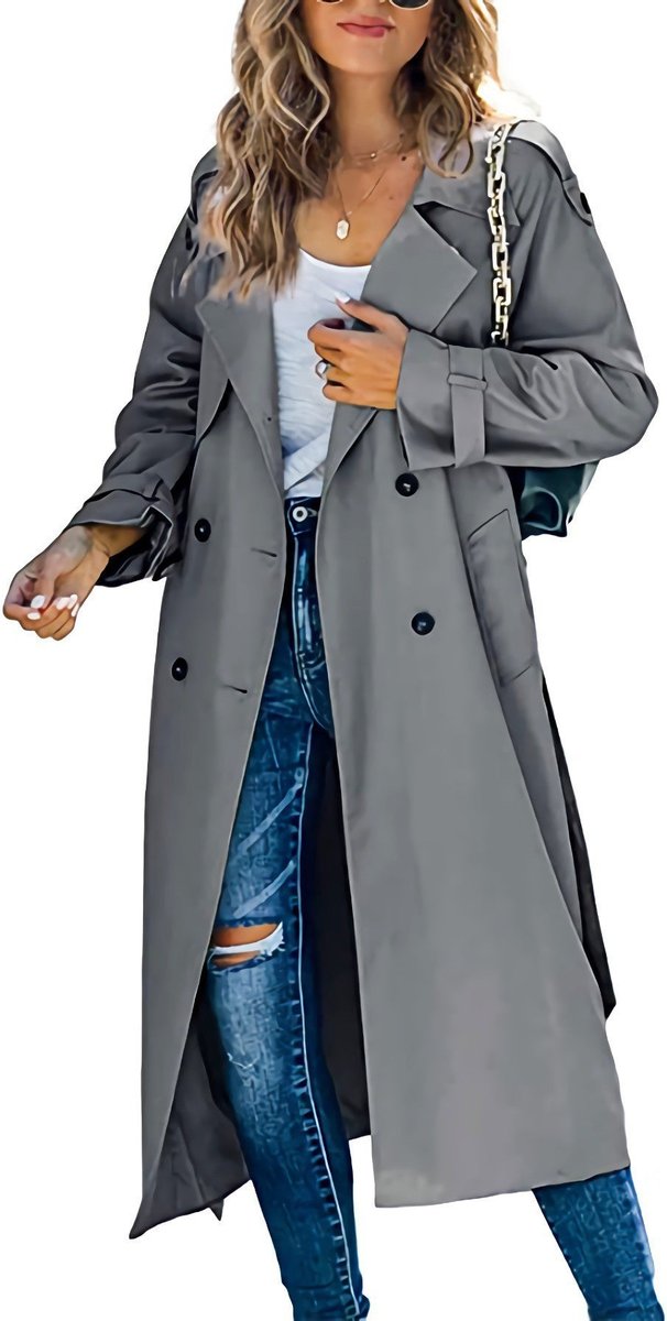 Sonia | Belted Double Breasted Longline Trench Coat