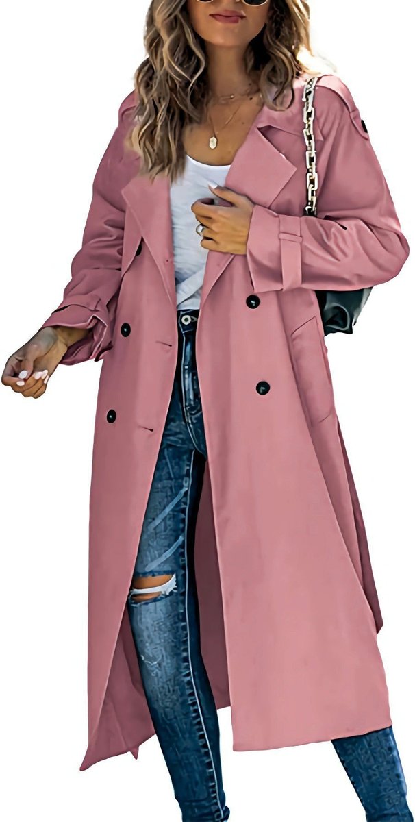 Sonia | Belted Double Breasted Longline Trench Coat