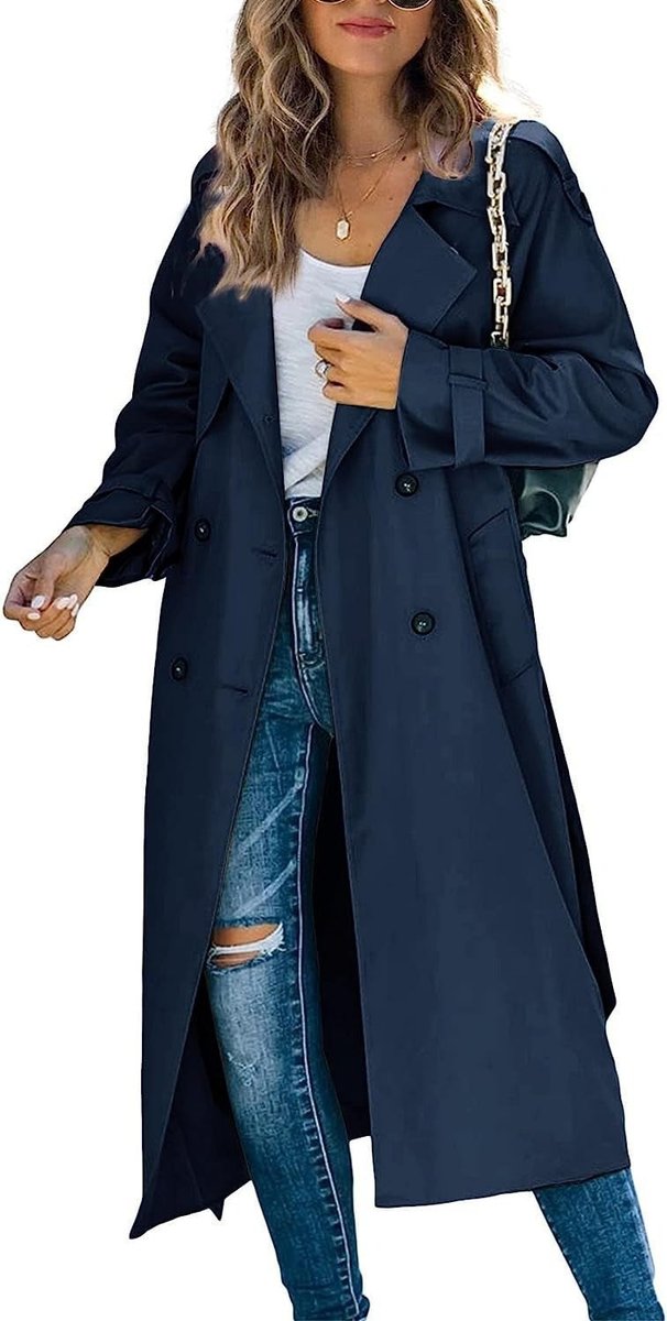 Sonia | Belted Double Breasted Longline Trench Coat