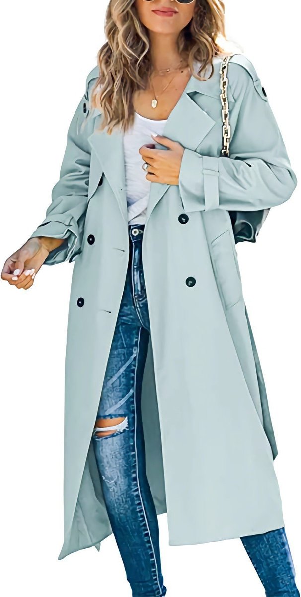Sonia | Belted Double Breasted Longline Trench Coat