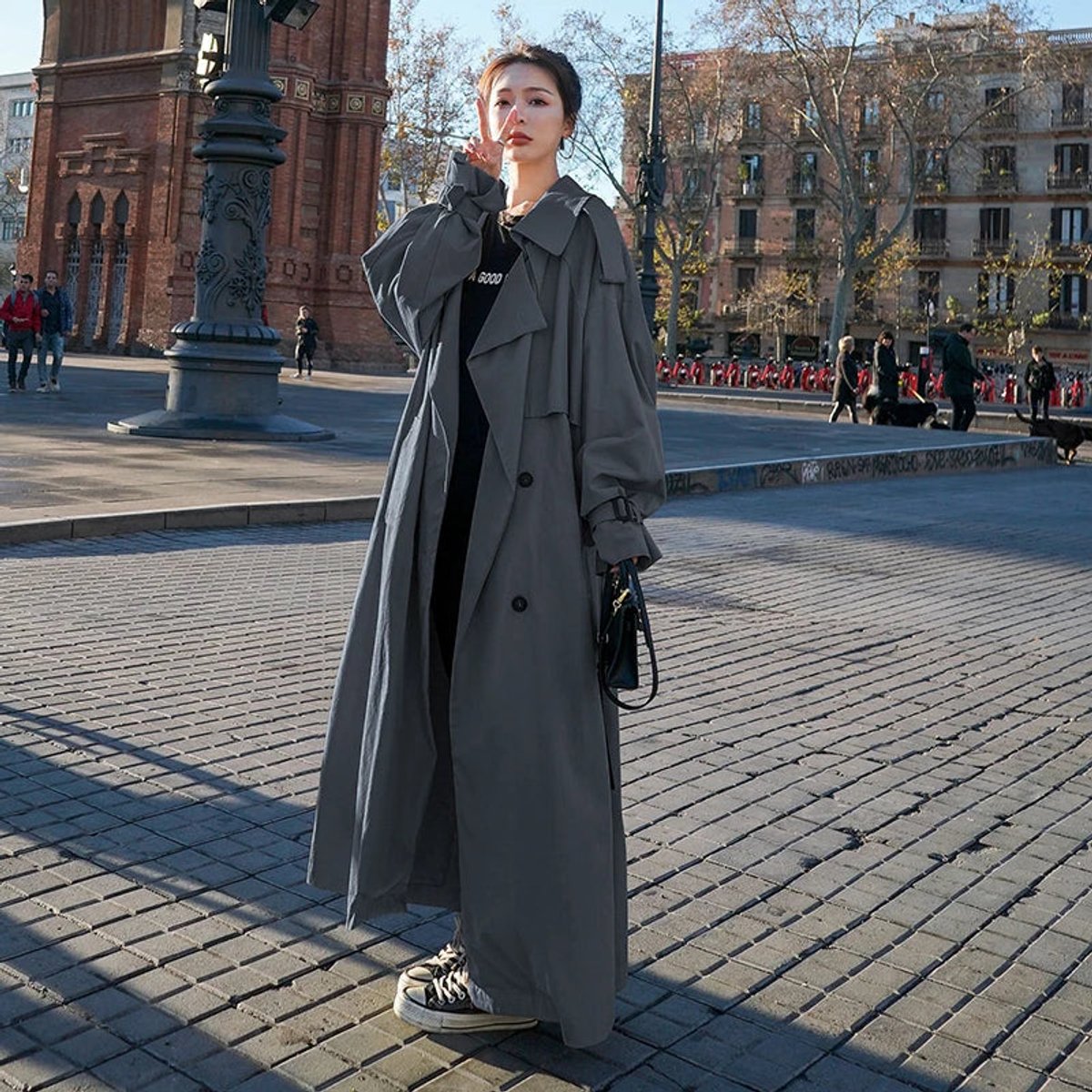 Dorothy | Oversized Double Breasted Long Trench Coat