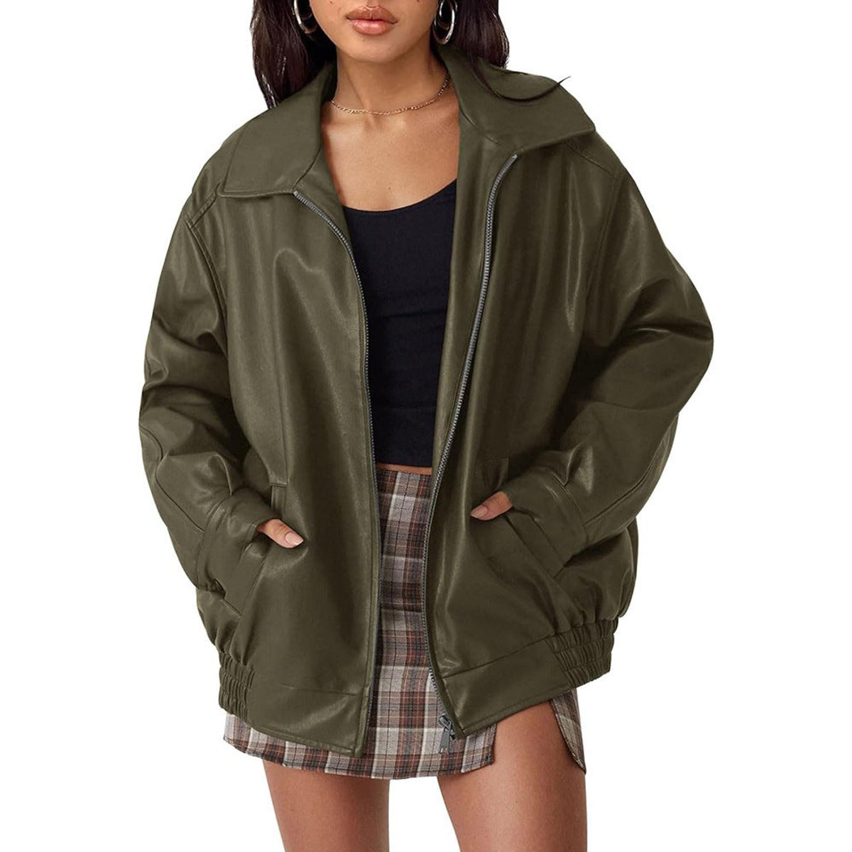 Clara | Relaxed Zip Up Bomber Jacket