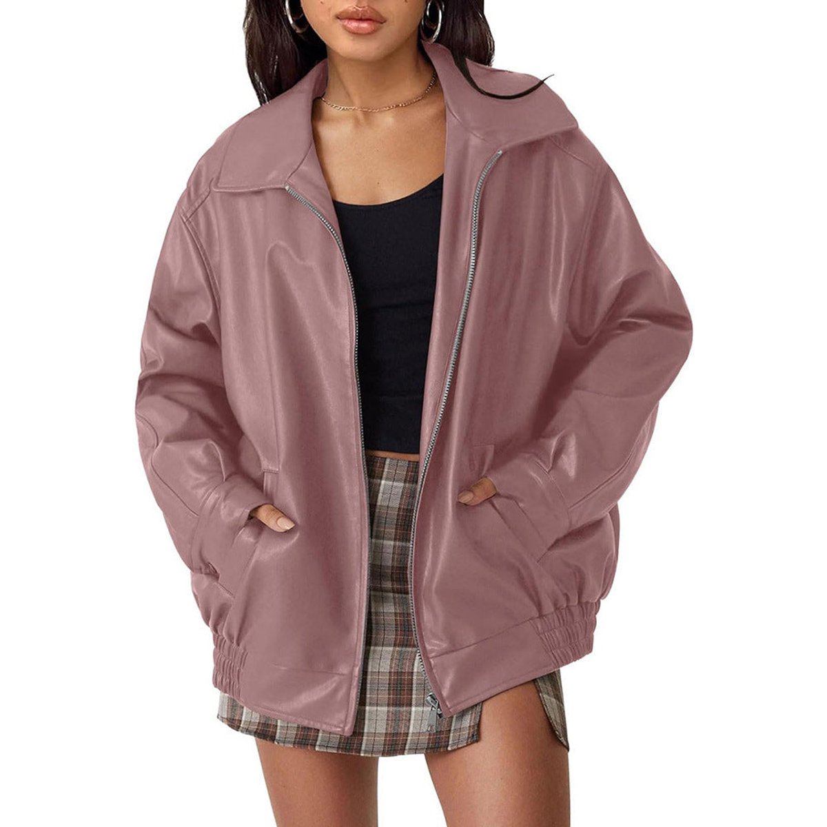 Clara | Relaxed Zip Up Bomber Jacket