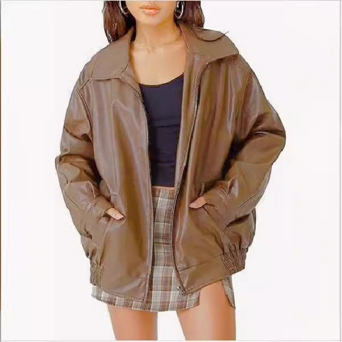Clara | Relaxed Zip Up Bomber Jacket