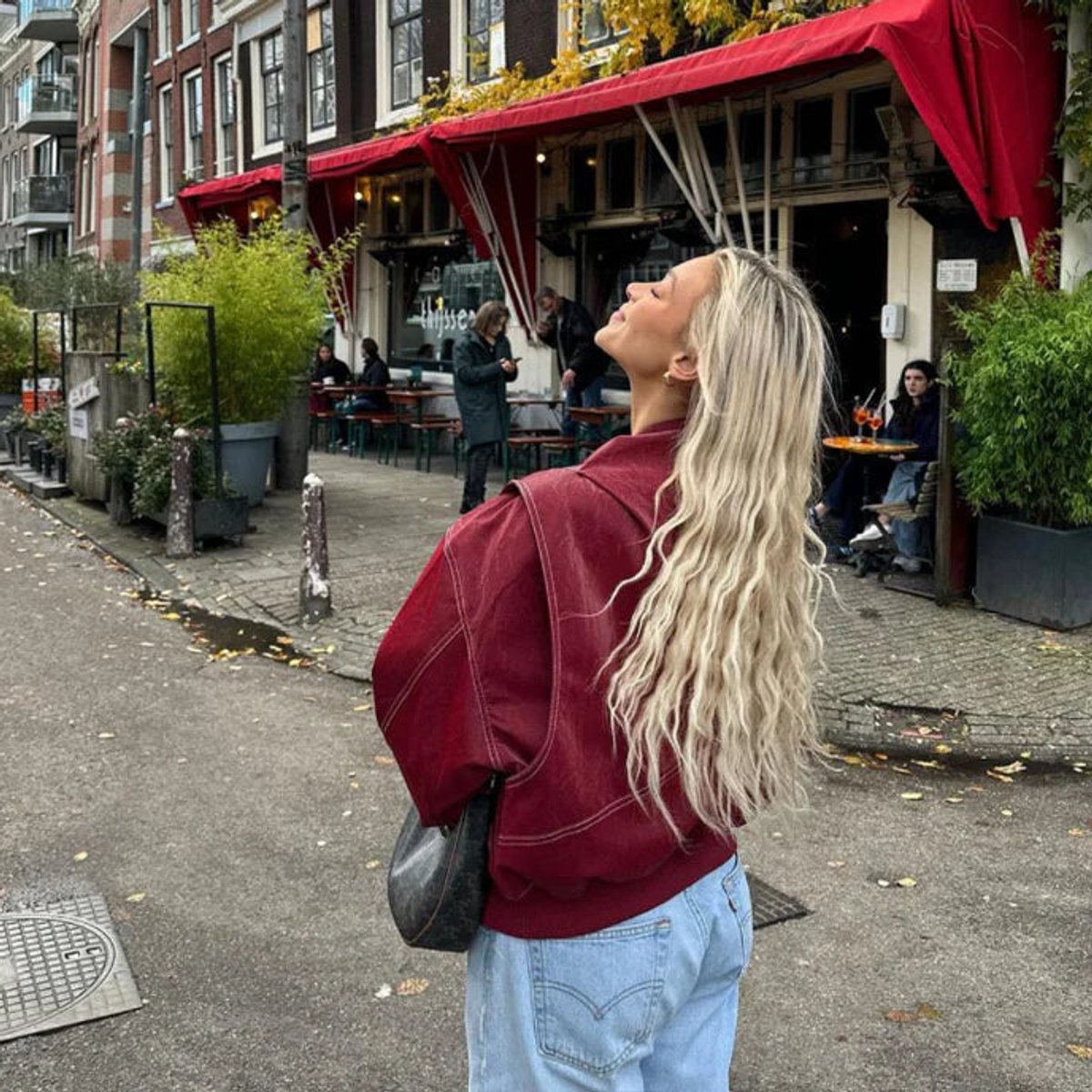 Greer | Oversized Contrast Stitch Bomber Jacket
