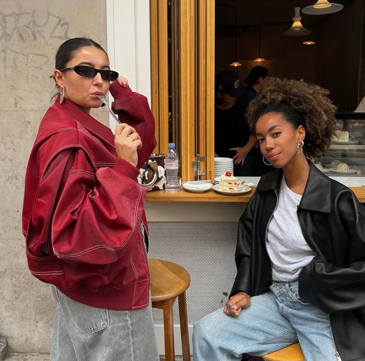 Greer | Oversized Contrast Stitch Bomber Jacket