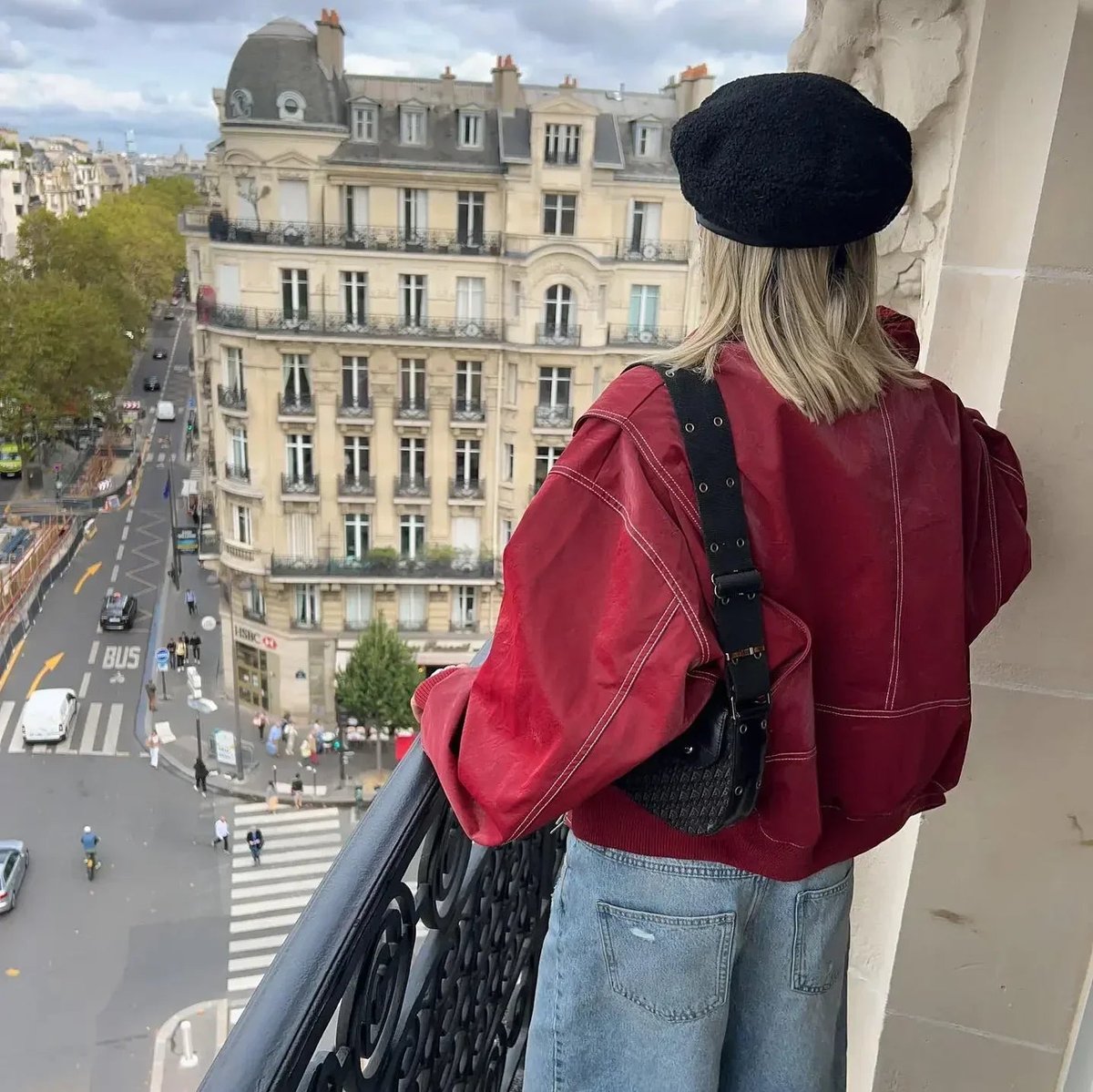 Greer | Oversized Contrast Stitch Bomber Jacket