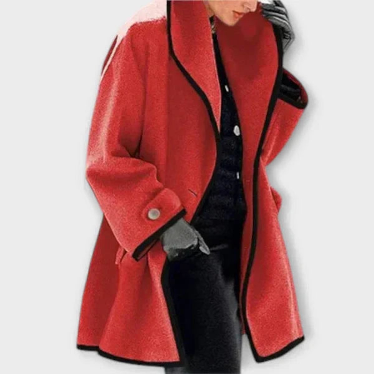Georgiana | Oversized Contrast Trim Coat