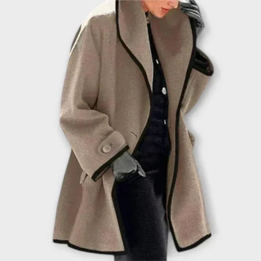 Georgiana | Oversized Contrast Trim Coat