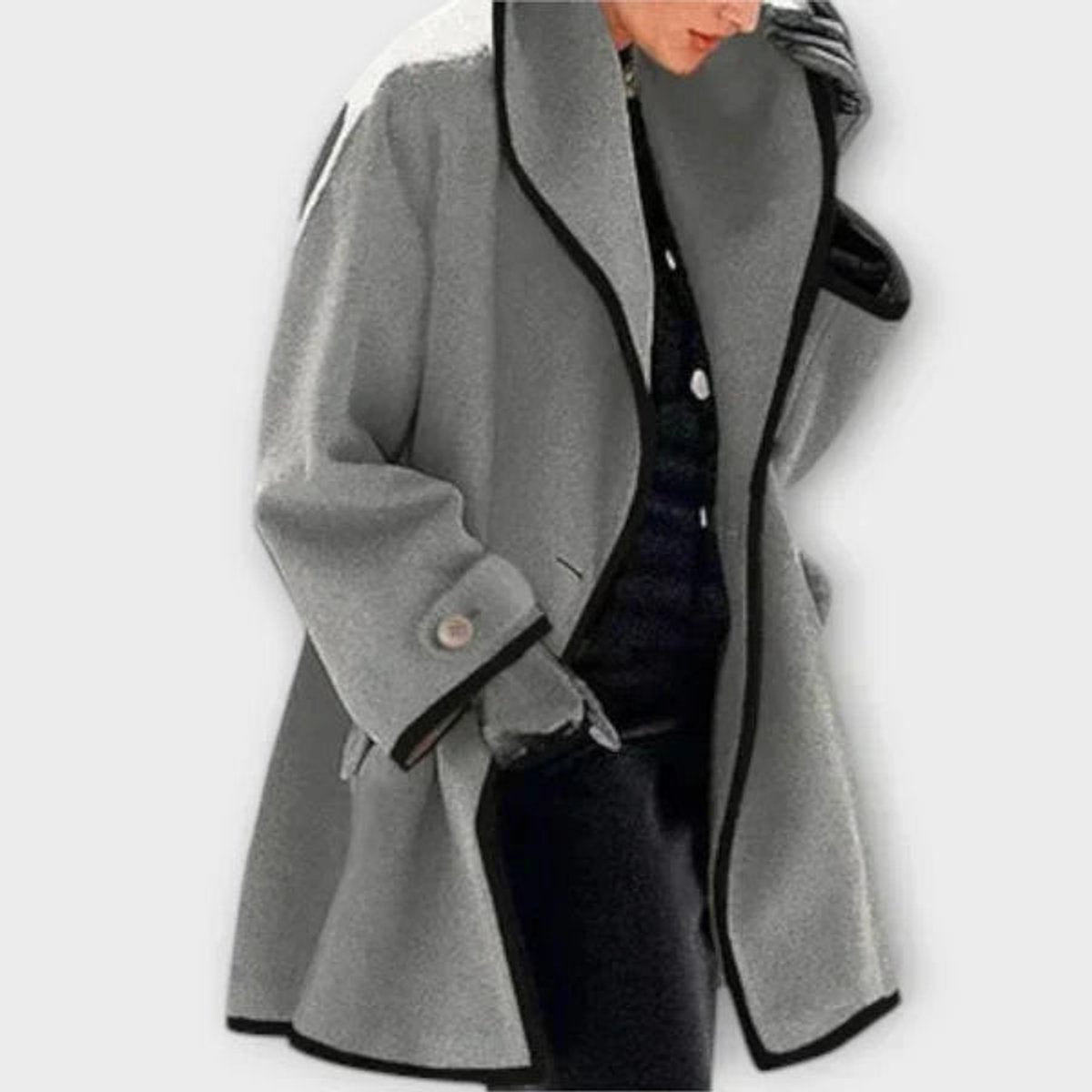 Georgiana | Oversized Contrast Trim Coat