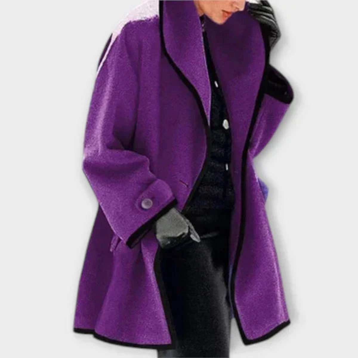 Georgiana | Oversized Contrast Trim Coat