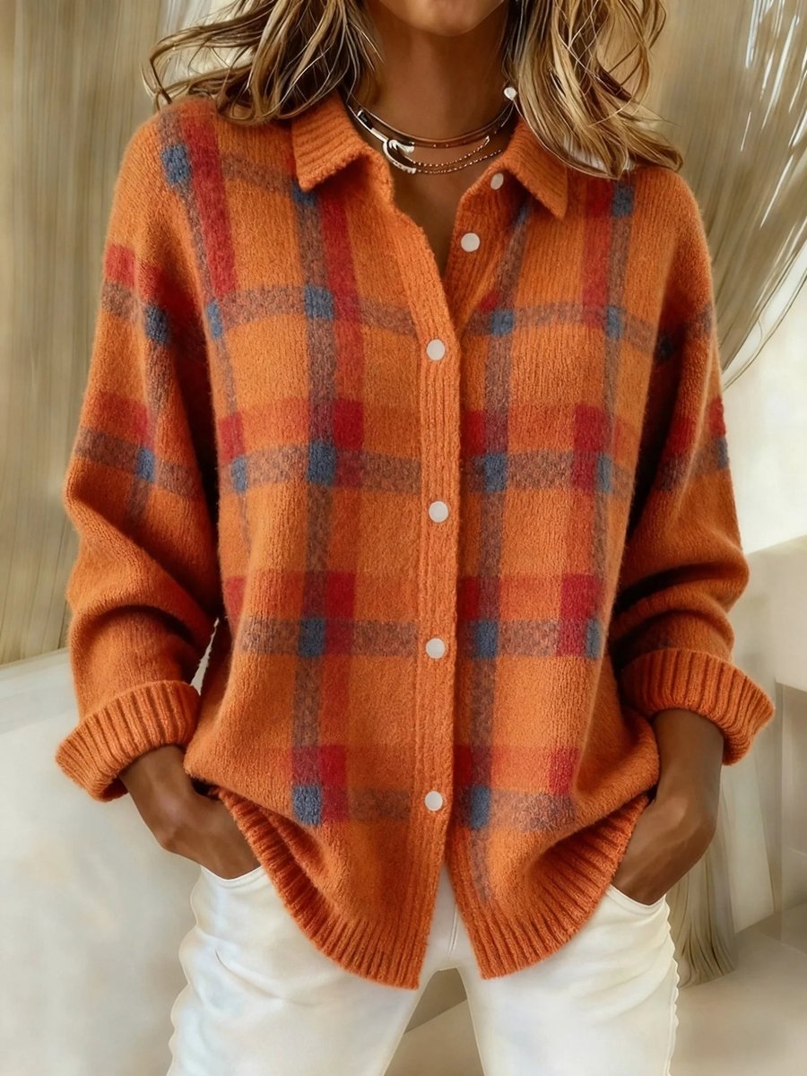 Everly | Cozy Checked Oversized Cardigan
