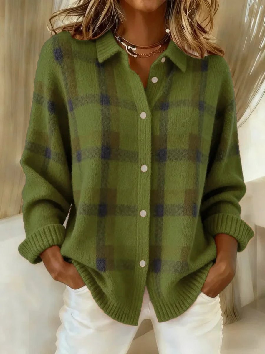 Everly | Cozy Checked Oversized Cardigan