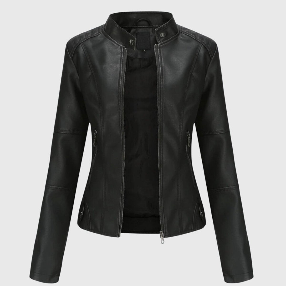 Delia | Slim Fit Stand Collar Zip Jacket
