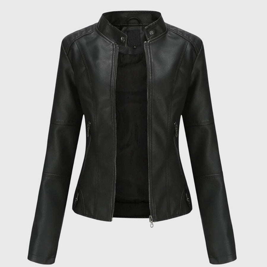Delia | Slim Fit Stand Collar Zip Jacket