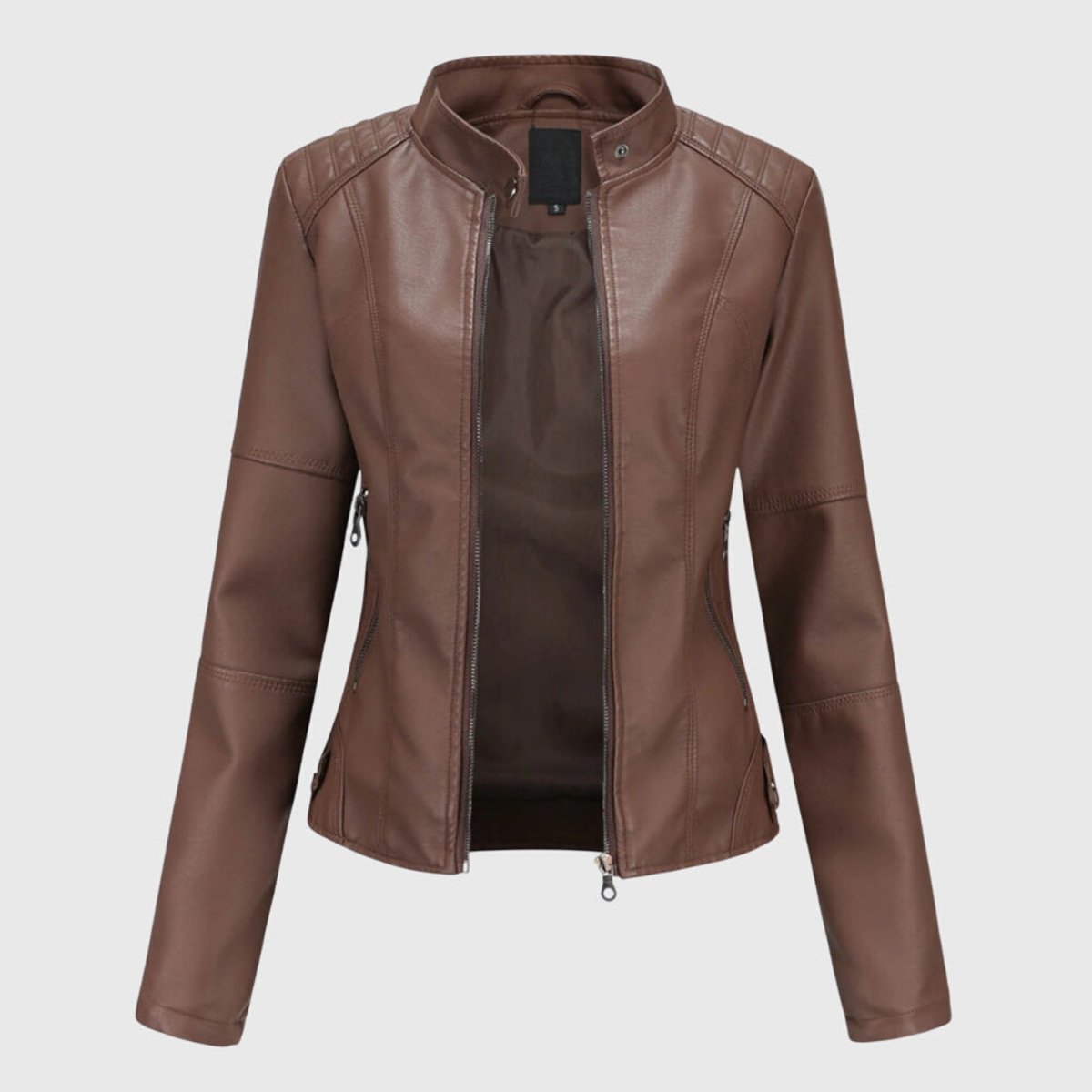 Delia | Slim Fit Stand Collar Zip Jacket