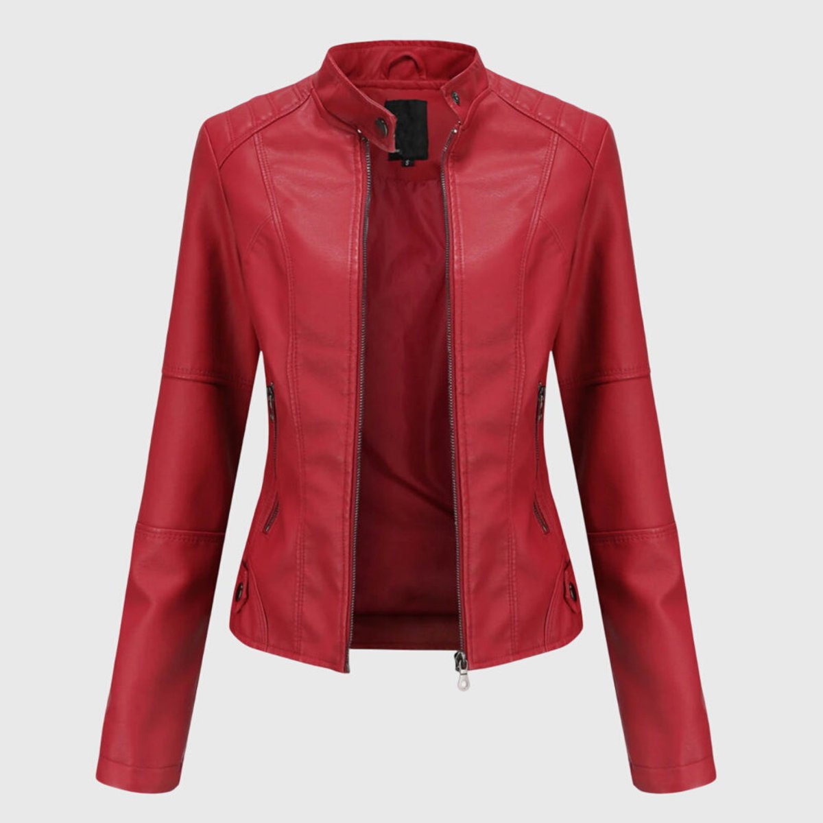 Delia | Slim Fit Stand Collar Zip Jacket
