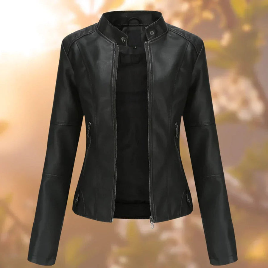 Lauren | Slim Fit Zip Up Moto Jacket