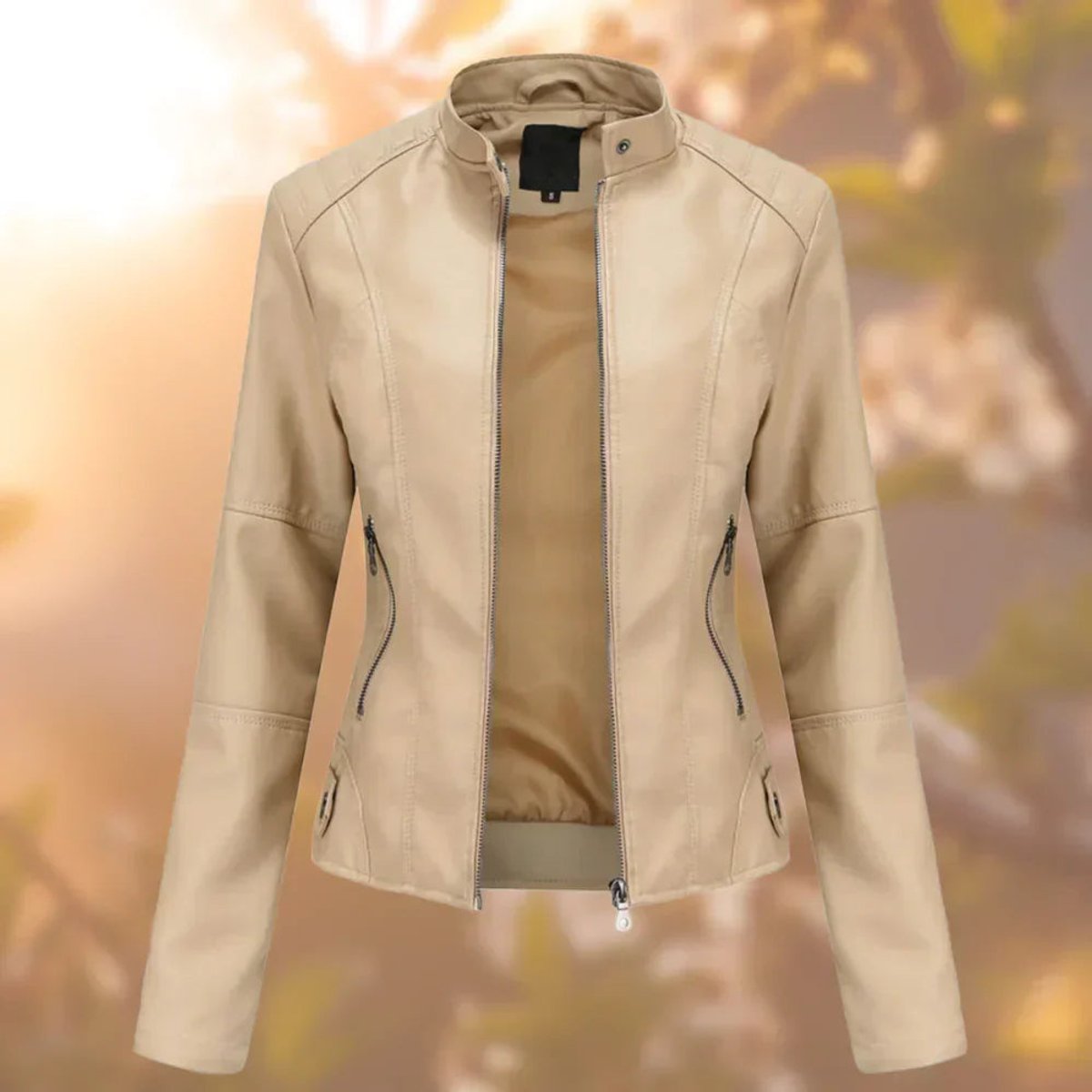 Lauren | Slim Fit Zip Up Moto Jacket