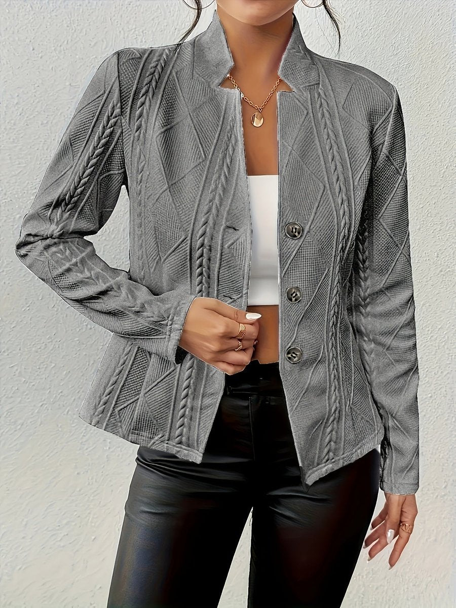 Emmeline | Textured Cable Knit Open Front Jacket