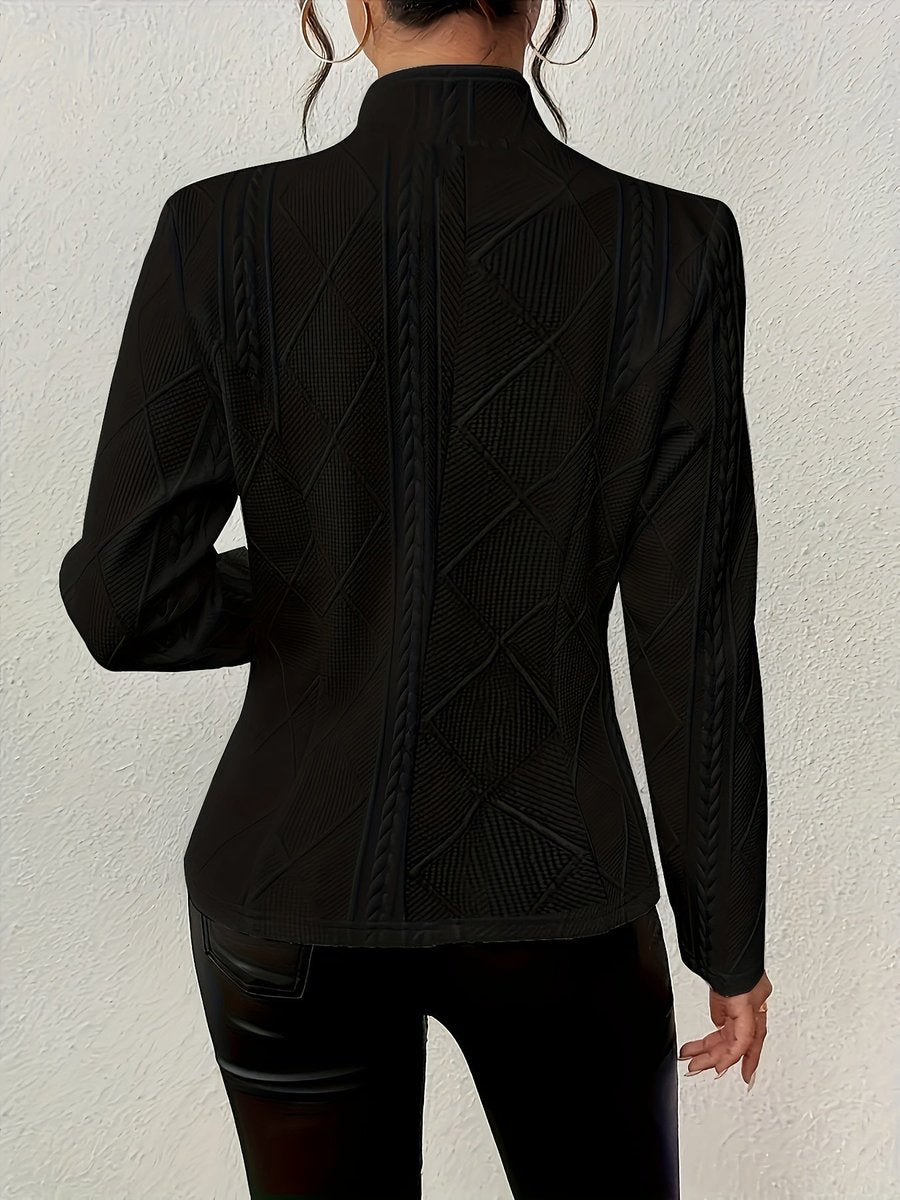 Emmeline | Textured Cable Knit Open Front Jacket