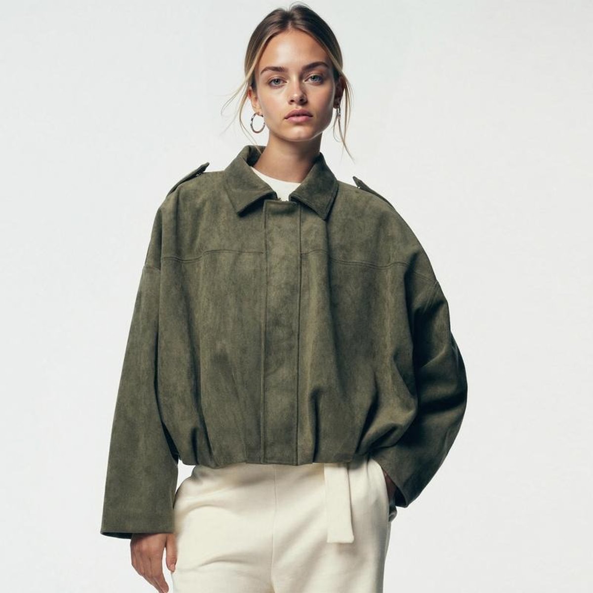 Lucia | Relaxed Zip Up Bomber Jacket